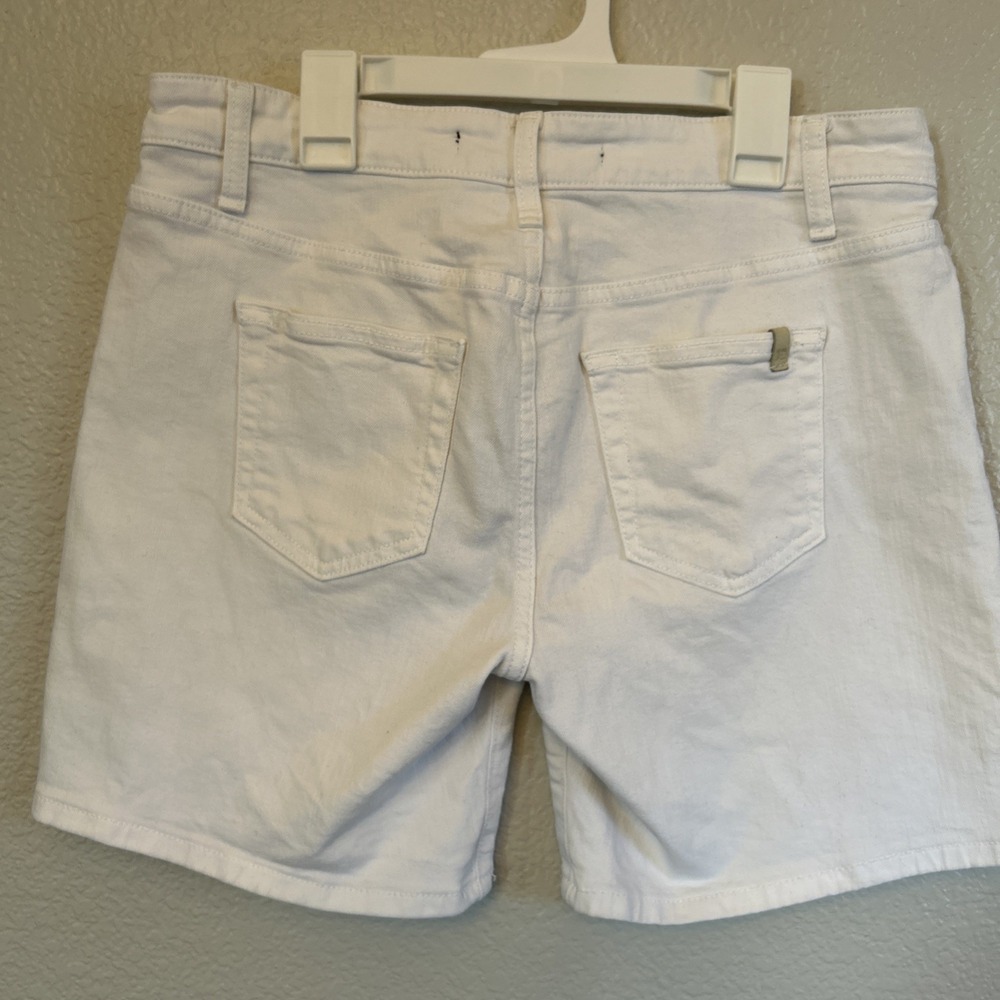 Joes Shorts Womens 29 White Denim Bermuda Length 5 Pocket Stretch Zip Fly - Picture 2 of 7